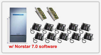 Norstar MICS 8X32 CID W/7.0 Software & 10 T7316e Telephones