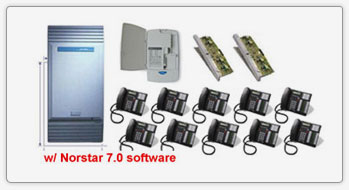 Norstar MICS 8X32 CID W/ 7.0 Software & 10 T7316e Telephones & VM