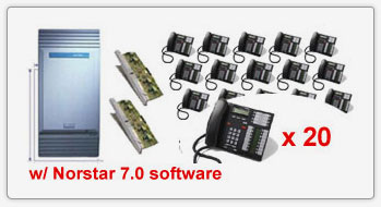Norstar MICS 8X32 CID W/7.0 Software & 20 T7316e Telephones