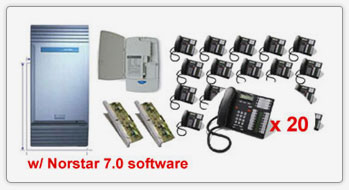 Norstar MICS 8X32 CID W/7.0 Software & 20 T7316e Telephones & VM